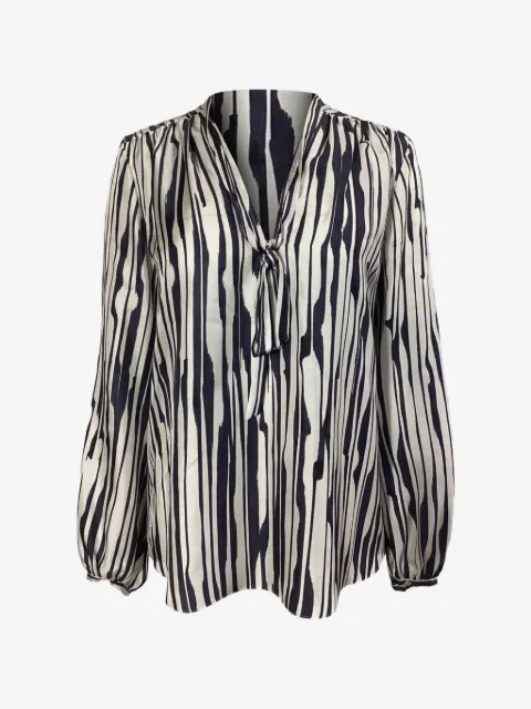 Theory blusa manga larga con estampado de cebra
