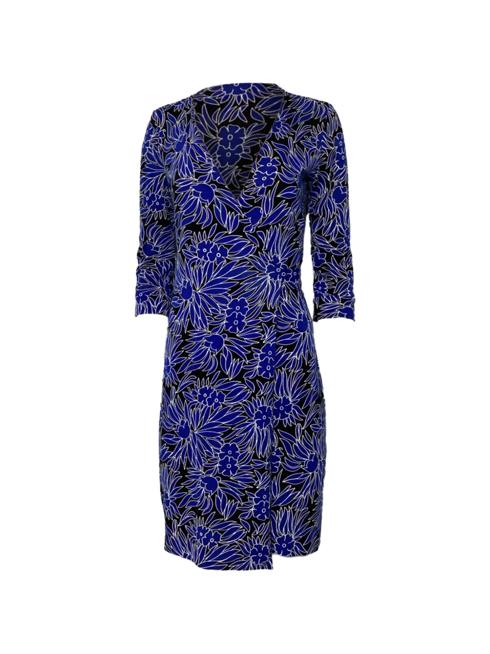 Diane Von Furstenberg Vintage printed wrap dress - Blu