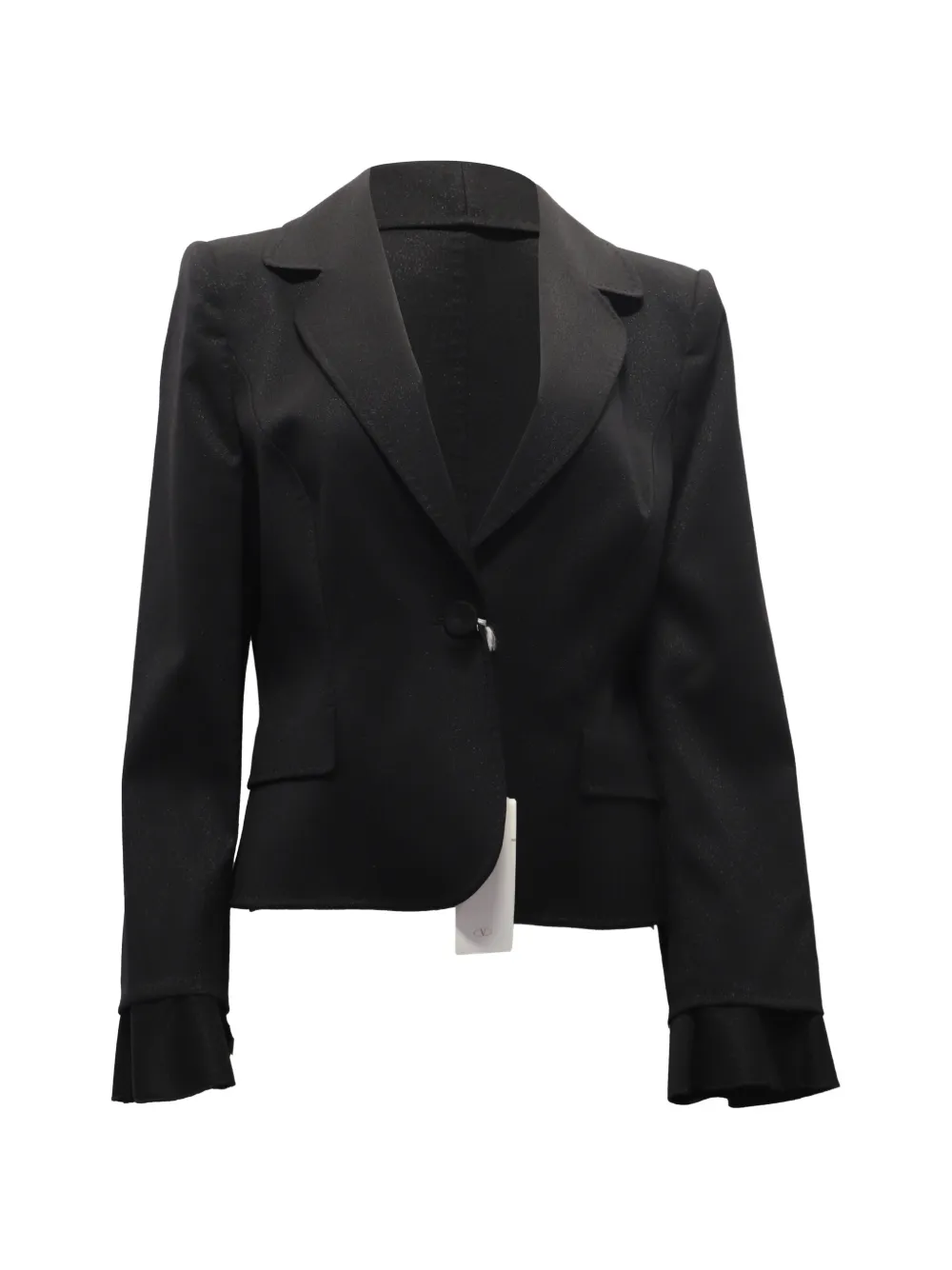 Valentino Garavani Pre-Owned single-breasted ruffled-cuff blazer - Nero