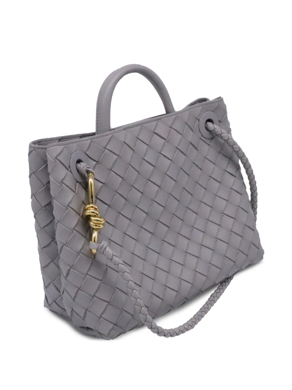  Bottega Veneta Pre-owned Medium Andiamo Intrecciato Tote Bag - Grey 
