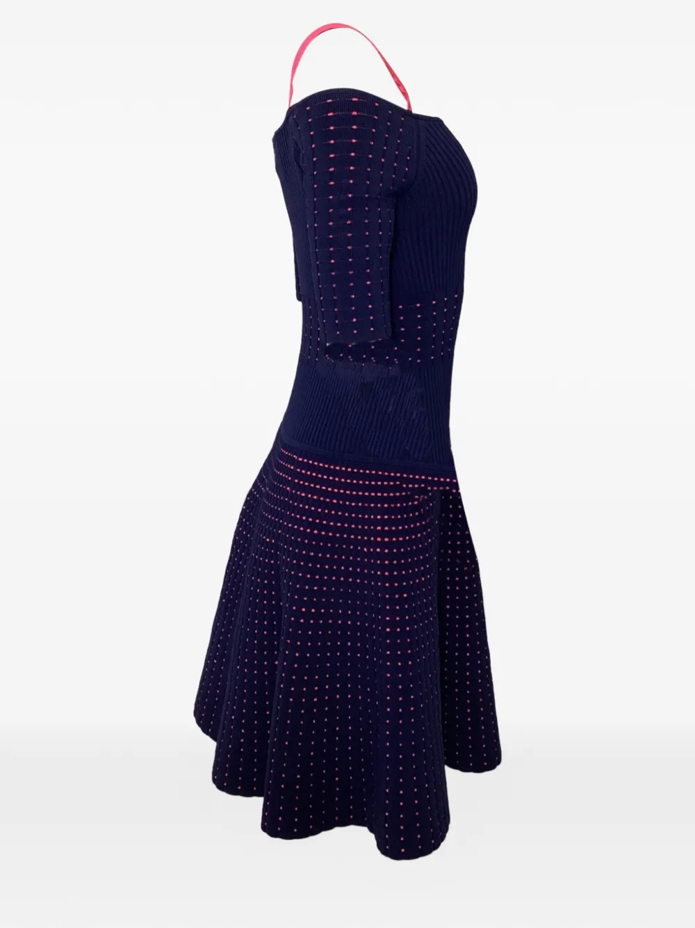 Jason Wu cold-shoulder ribbed knee-length dress - Blauw