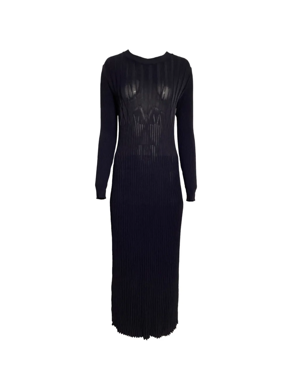 Max Mara long-sleeves knit maxi dress - Nero
