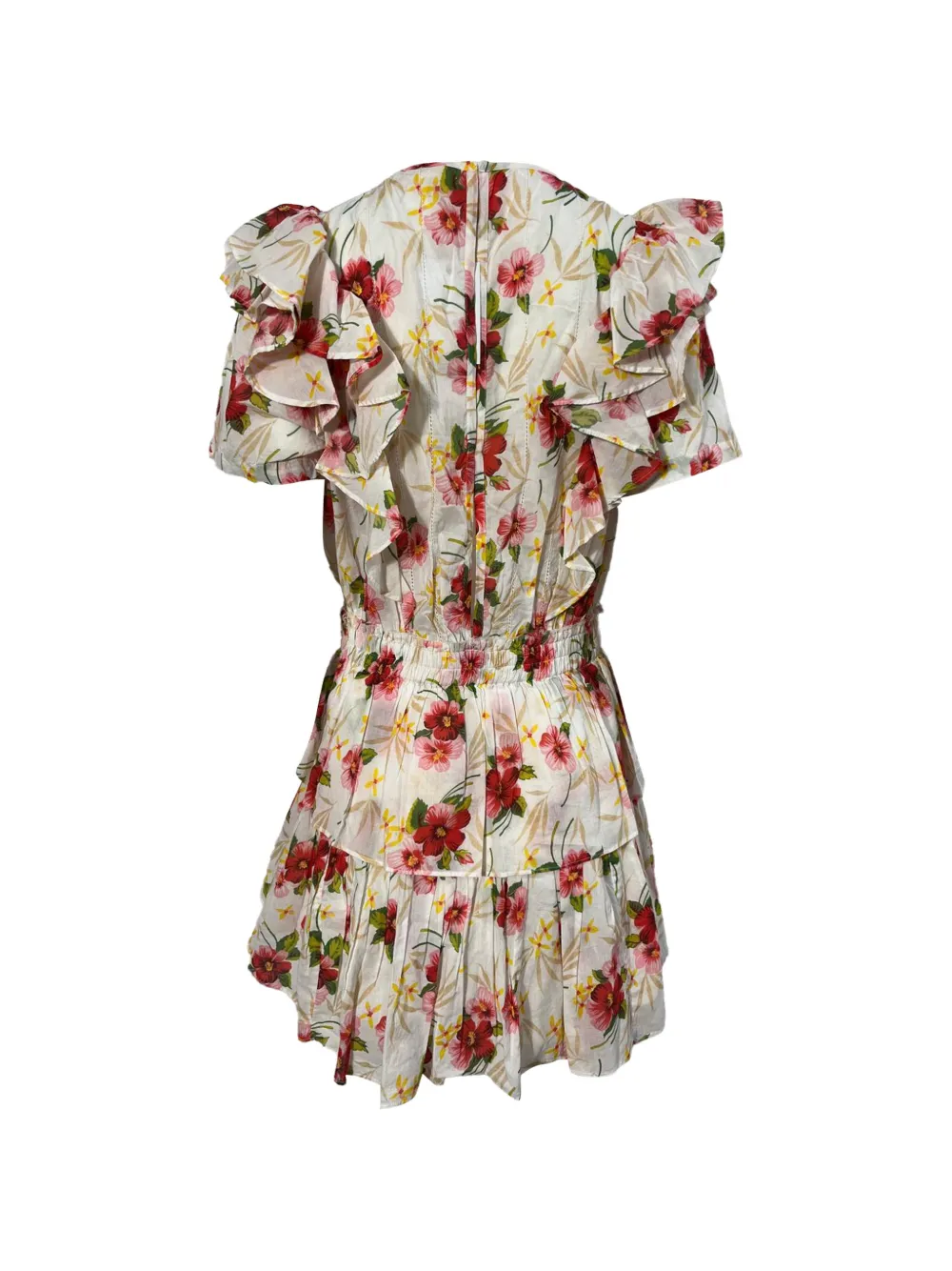 LoveShackFancy Natasha floral-print mini dress - Wit