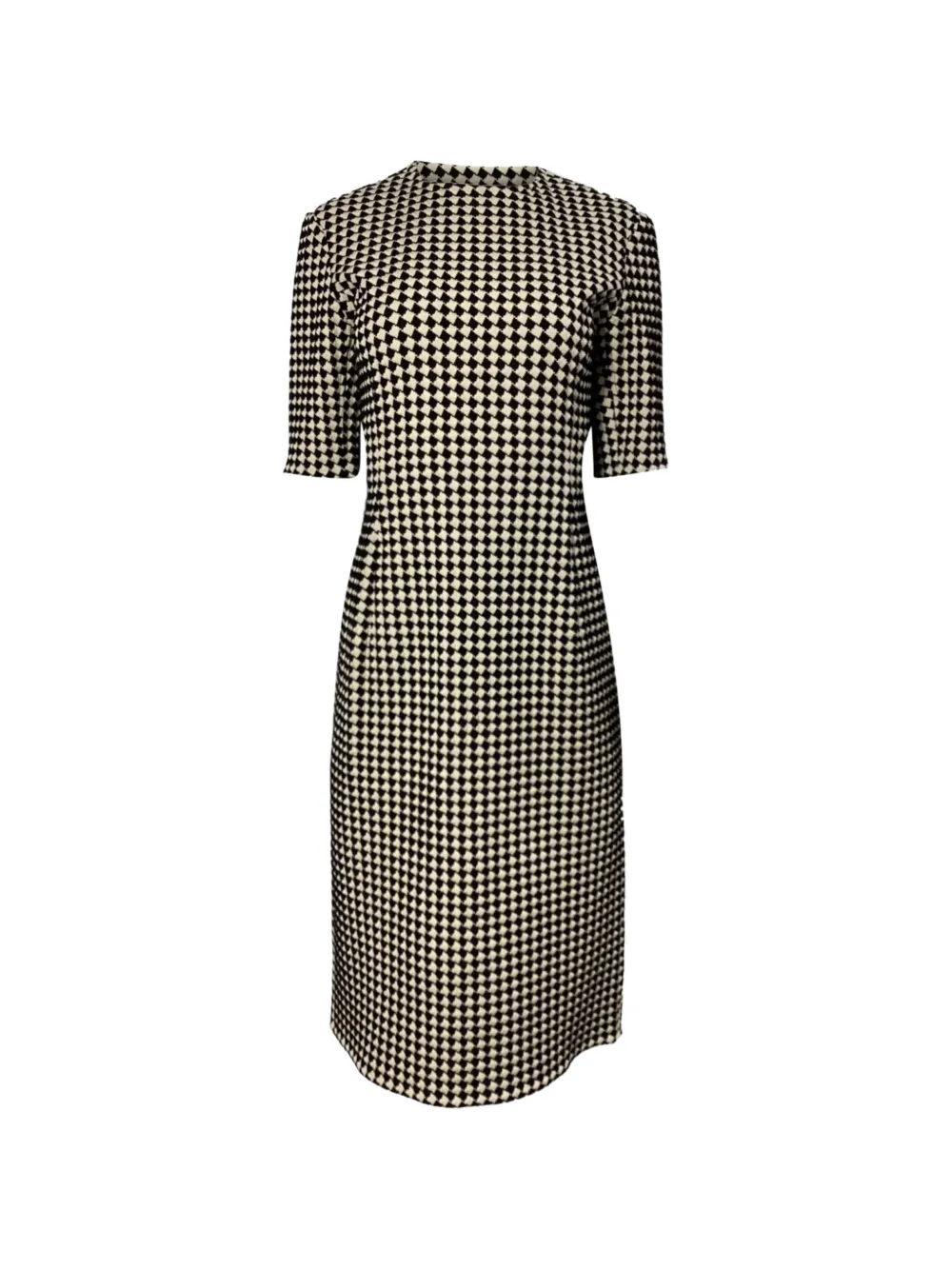 Oscar de la Renta Pre-Owned houndstooth midi dress - Zwart