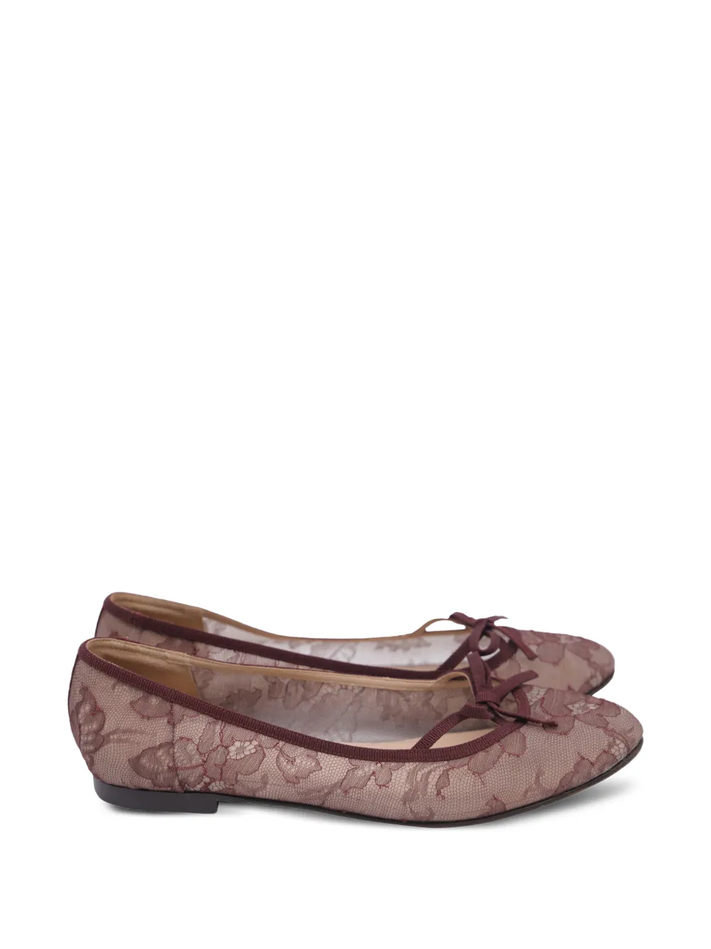 Valentino Garavani Pre-Owned lace bow ballet flats - Rosso