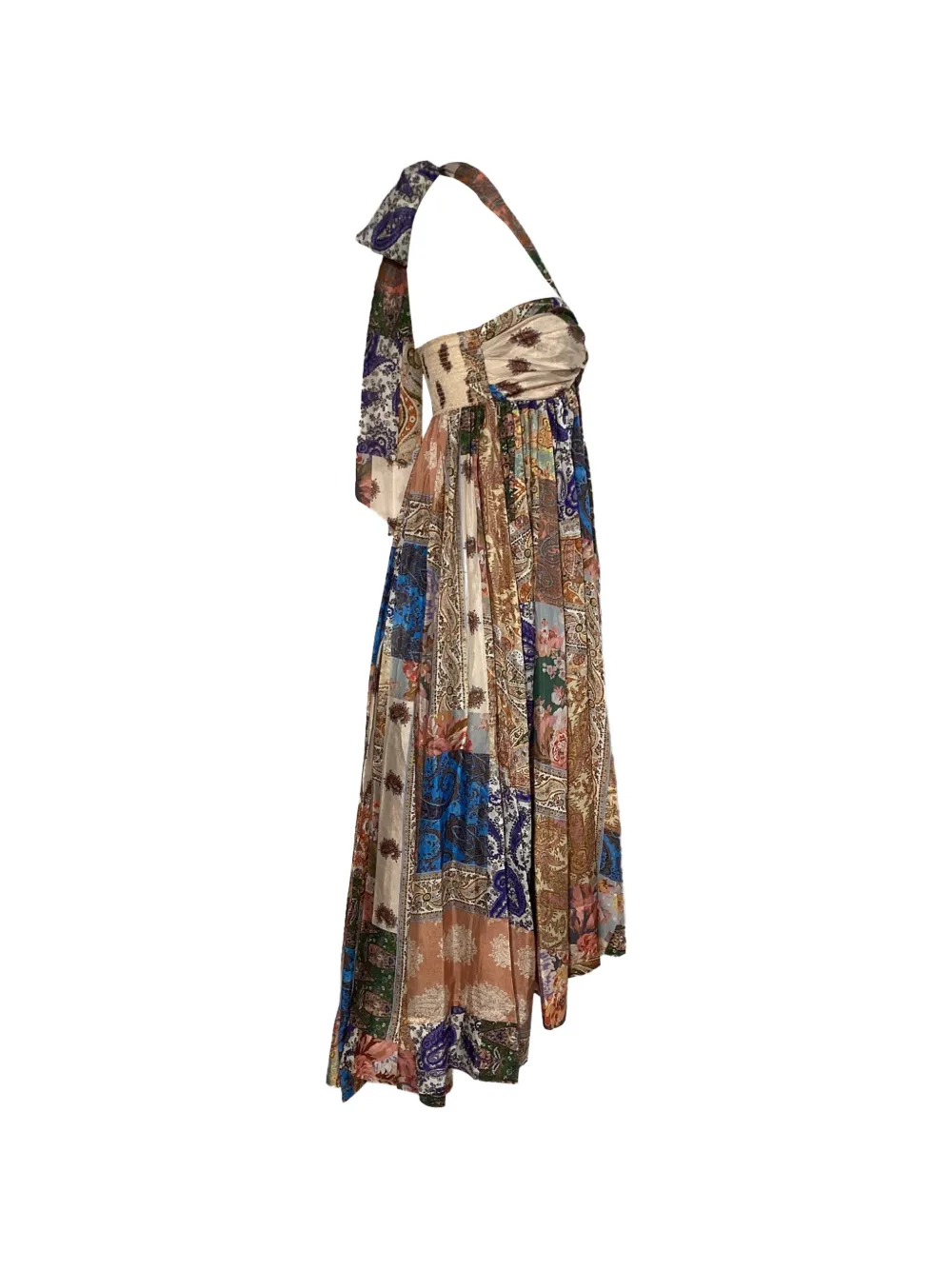 ZIMMERMANN paisley-print halterneck midi dress - Beige