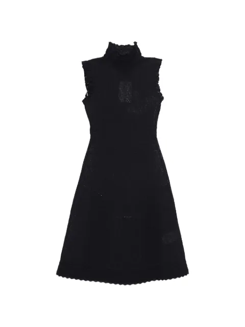 Alexander McQueen Pre-Owned vestido midi de encaje con cuello de tortuga