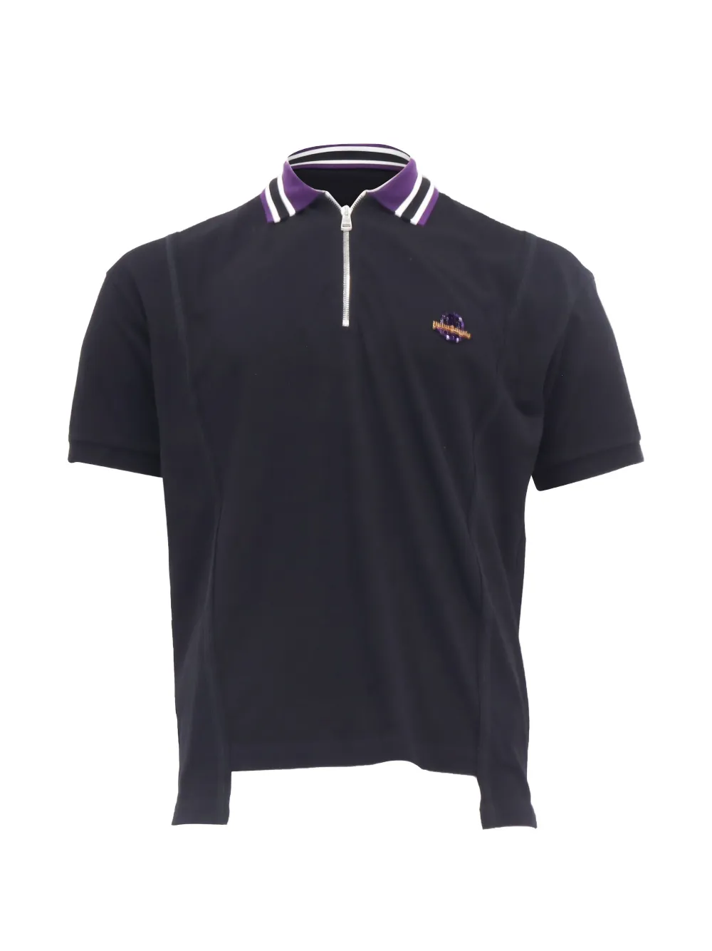 Moncler Vintage x Palm Angels striped-collar cotton polo shirt – Black Moncler Vintage x Palm Angels striped-collar cotton polo shirt – Black