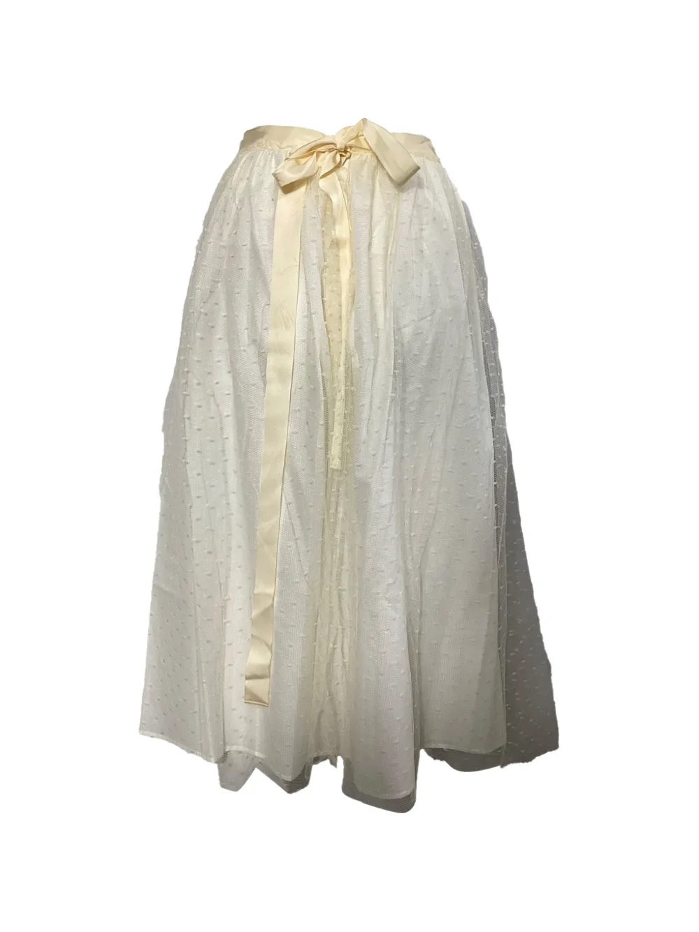 Valentino Garavani Pre-Owned swiss-dot tulle midi skirt - Beige