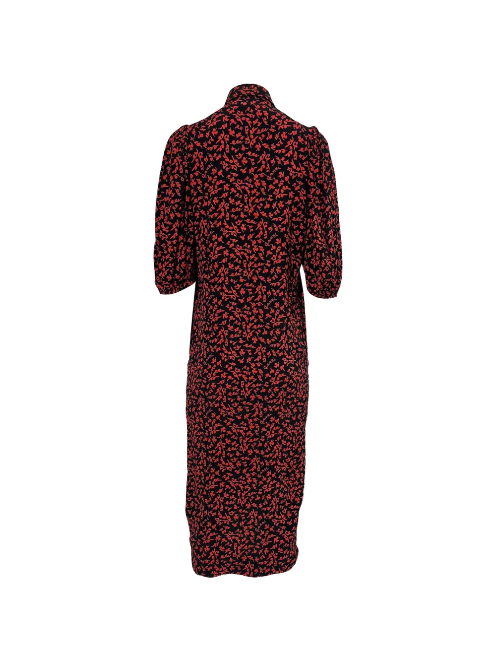 GANNI button-down print midi dress - Zwart