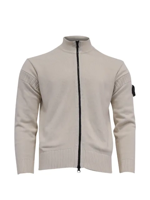 Stone Island logo-patch zip-up cardigan