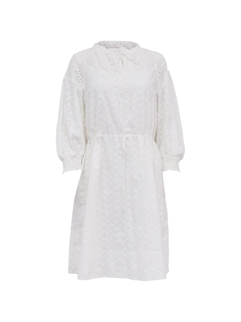 Chloé Vintage eyelet drawstring mini dress - Bianco