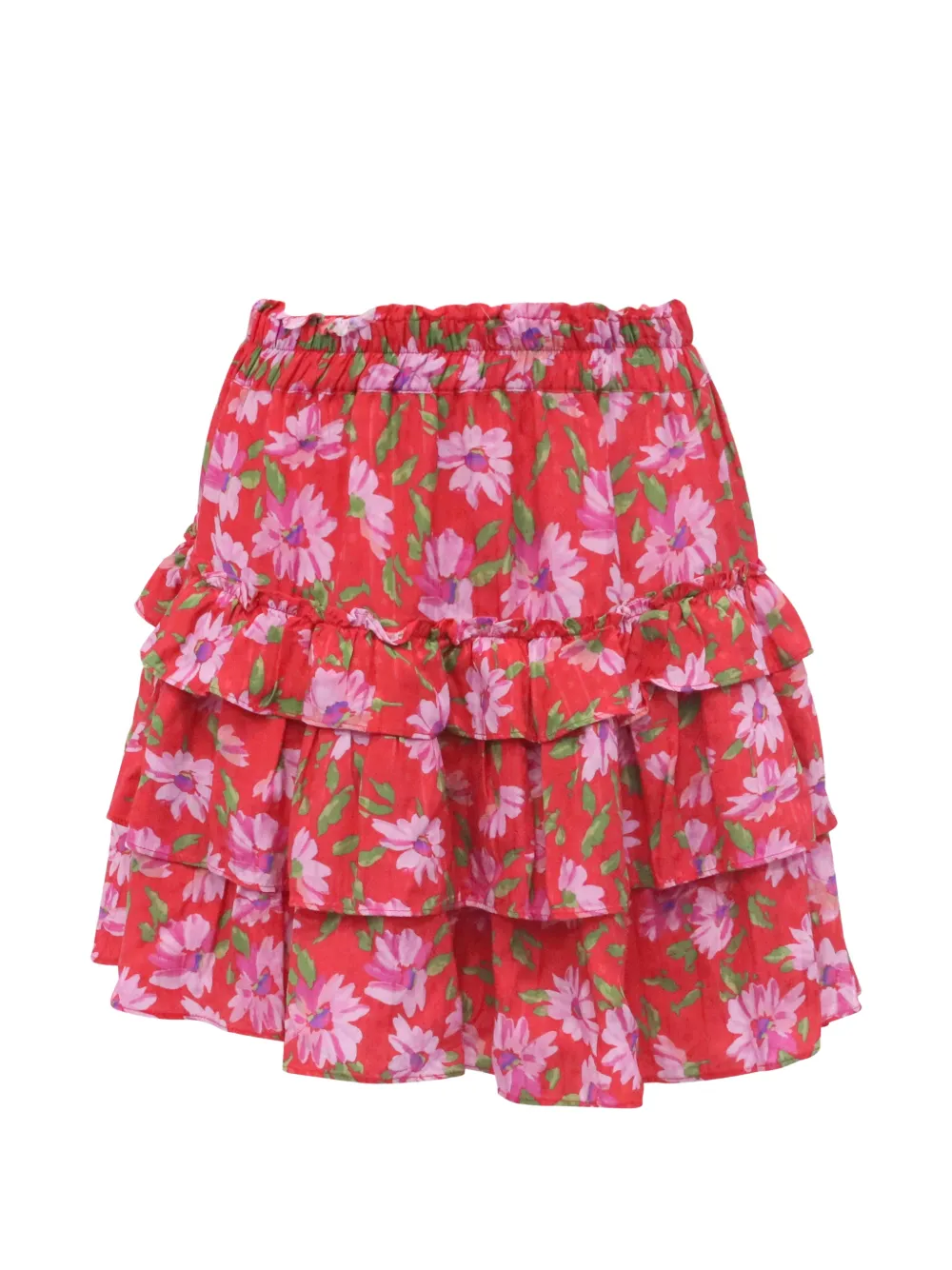 LoveShackFancy Corbett floral-print mini skirt - Rosso