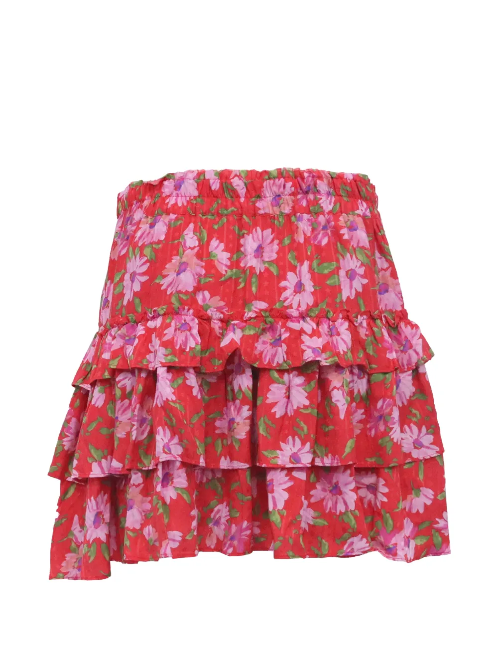 LoveShackFancy Corbett floral-print mini skirt - Rood