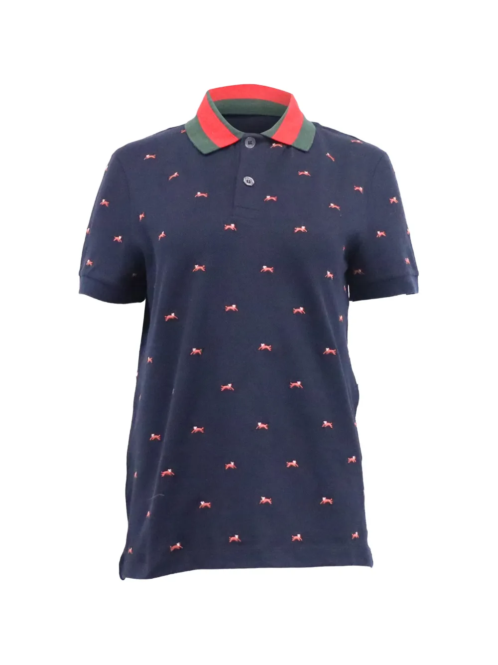 Gucci Pre-Owned embroidered-detail polo shirt - Blu