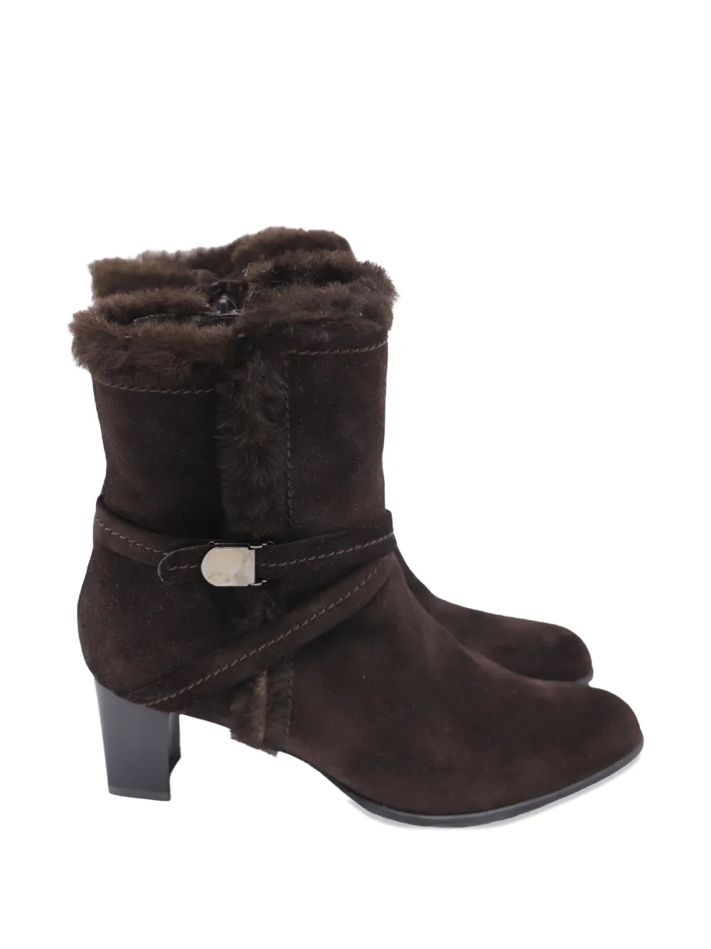 Stuart Weitzman suede block-heel boots - Marrone