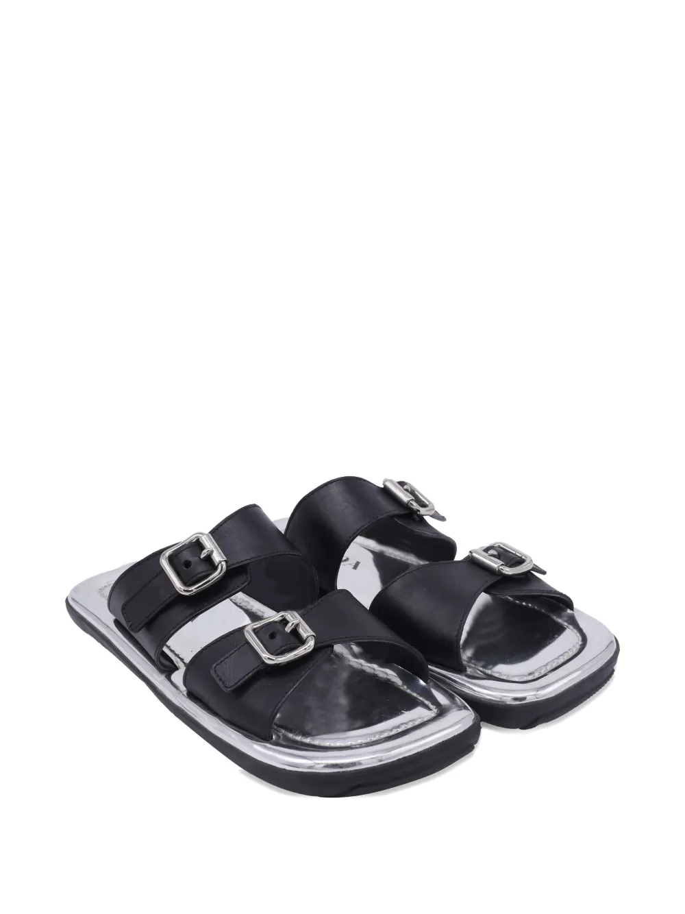 Prada Pre-Owned 2021 buckled flat sandals - Zwart