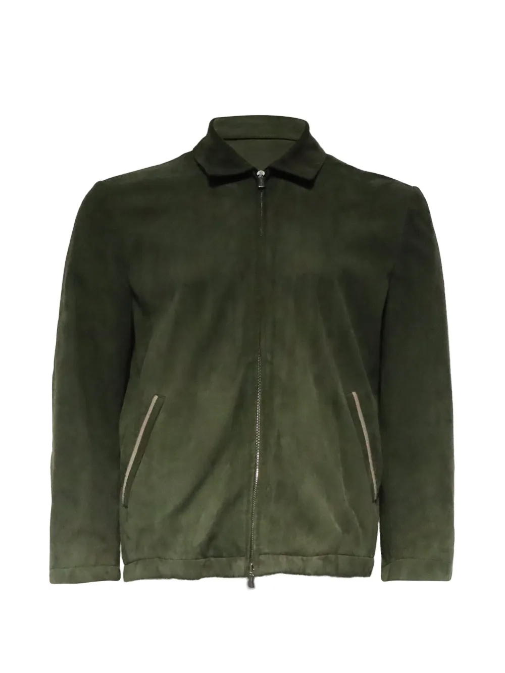 Loro Piana Pre-Owned zipped lambskin leather jacket - Verde