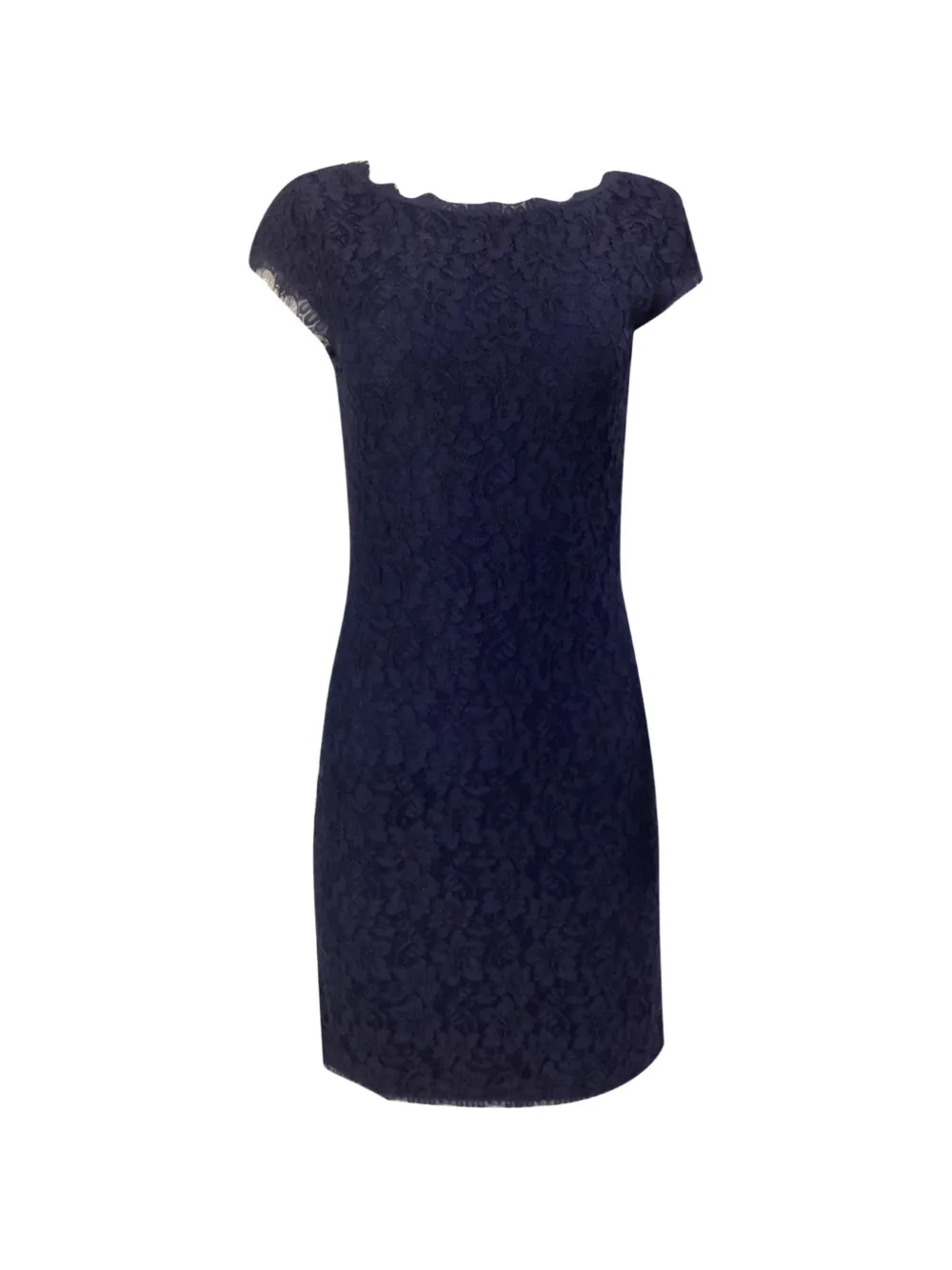 Diane Von Furstenberg Vintage lace zip sheath midi dress - Blu