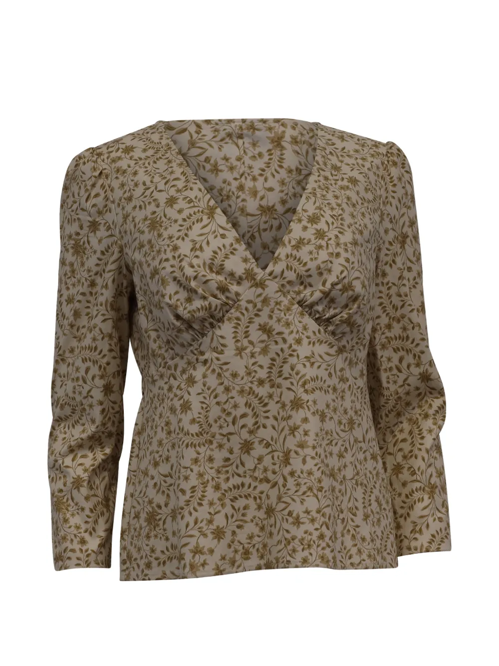 Reformation Marisa floral-print V-neck blouse - Toni neutri