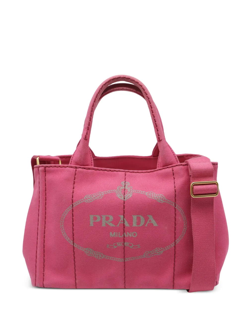 Prada Pre-Owned Canapa logo-print canvas tote bag - Rosa
