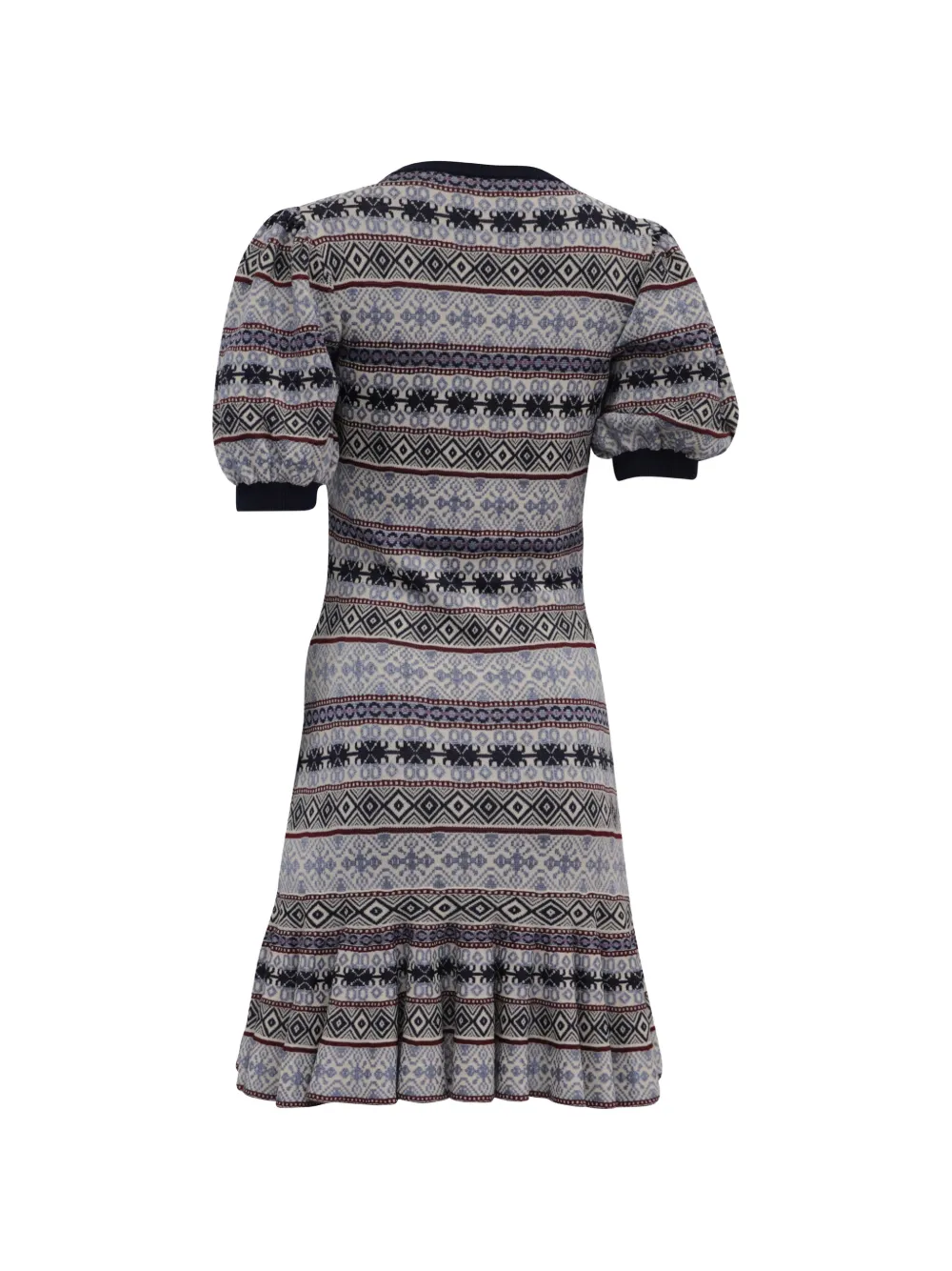 Alexander McQueen Pre-Owned knitted puffed-sleeve midi dress - Beige