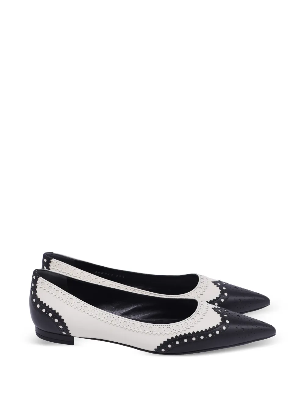 Gucci Pre-Owned brogue pointed ballet flats - Bianco