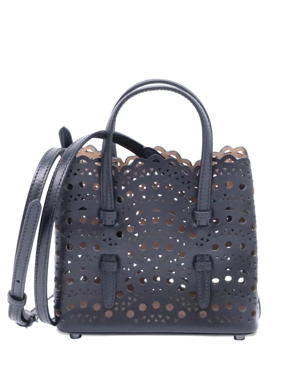 Pre-owned Alaïa Micro Laser-cut Tote Bag In Black