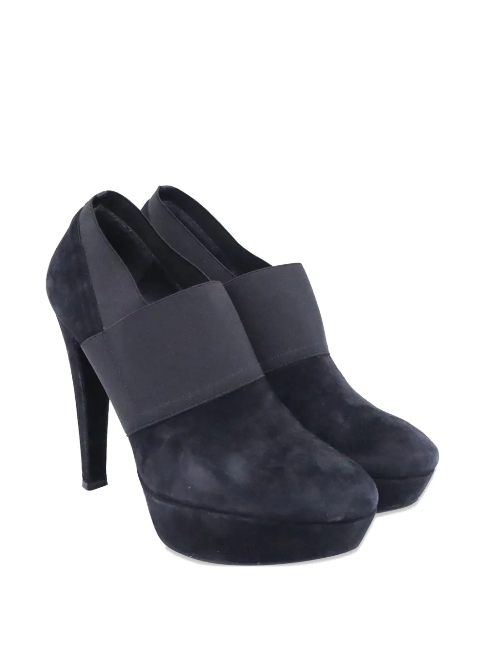Stuart Weitzman elastic strap platform ankle boots - Zwart