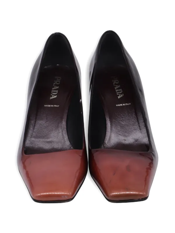 Prada Pre-Owned スクエアトゥ パンプス | ブラウン | FARFETCH JP