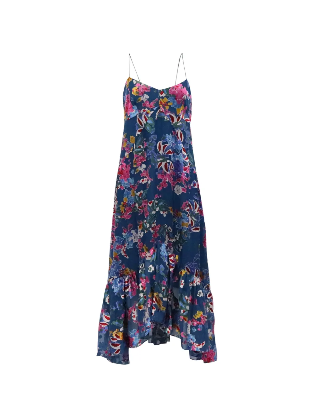 Saloni floral-print midi dress - Blu