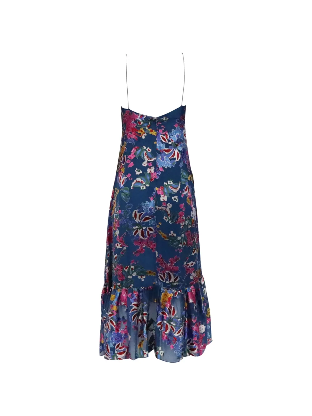 Saloni floral-print midi dress - Blauw