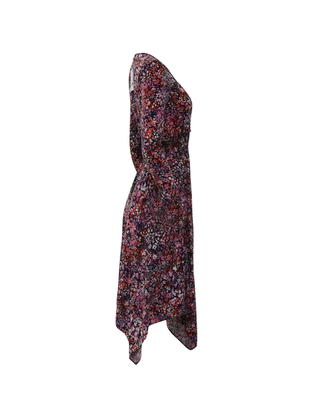 Maje floral-print asymmetric midi dress - Viola