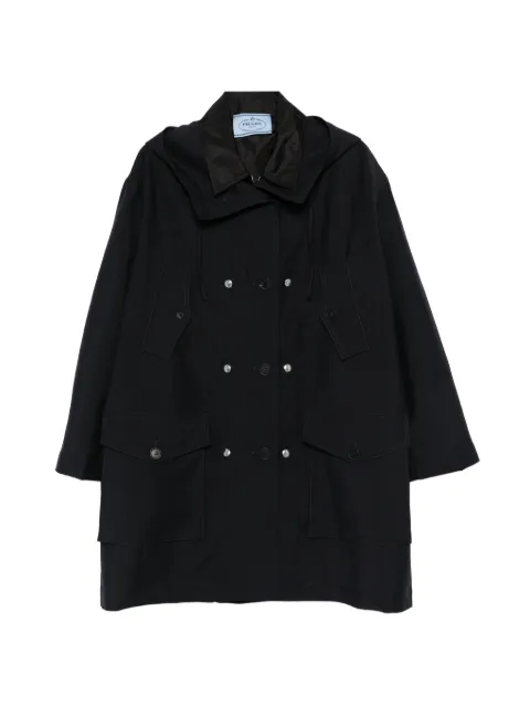 Prada double-breasted hooded coat