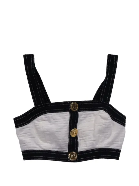 Balmain Pre-Owned back-zip cropped top