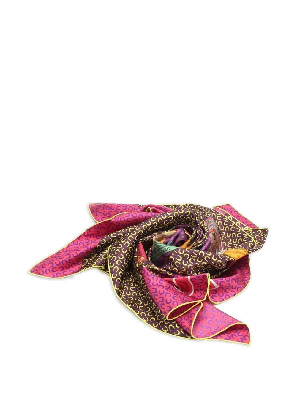 Hermès Pre-Owned A Cheval Sur Mon Carré printed silk scarf - Viola