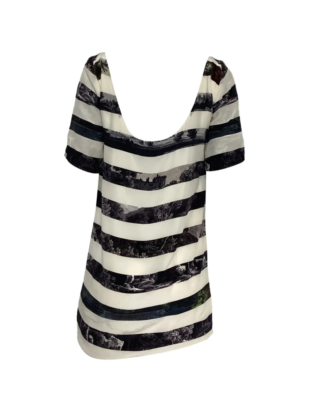 Dries Van Noten Pre-Owned striped-pattern landscape dress - Wit