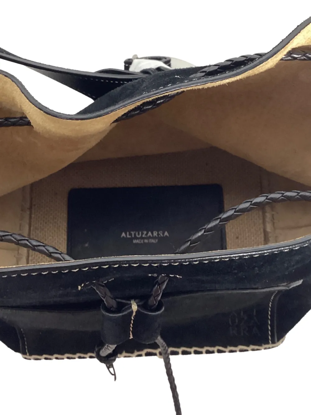 Altuzarra drawstring suede bucket bag - Nero