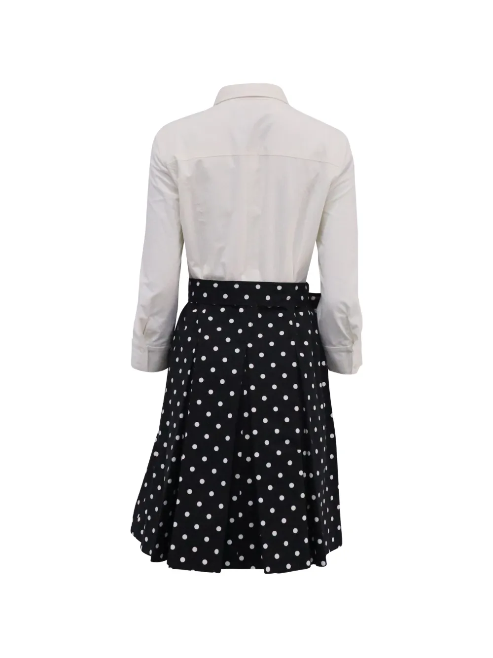 Carolina Herrera Vintage polka-dot pattern midi shirt dress - Wit