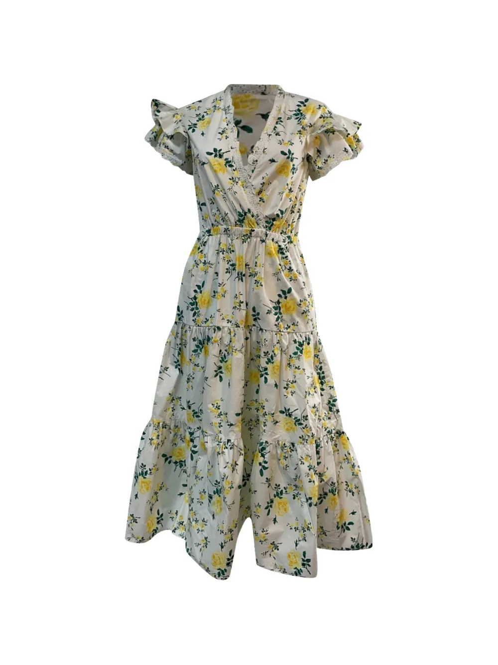 Philosophy Di Lorenzo Serafini printed ruffle midi dress - Bianco