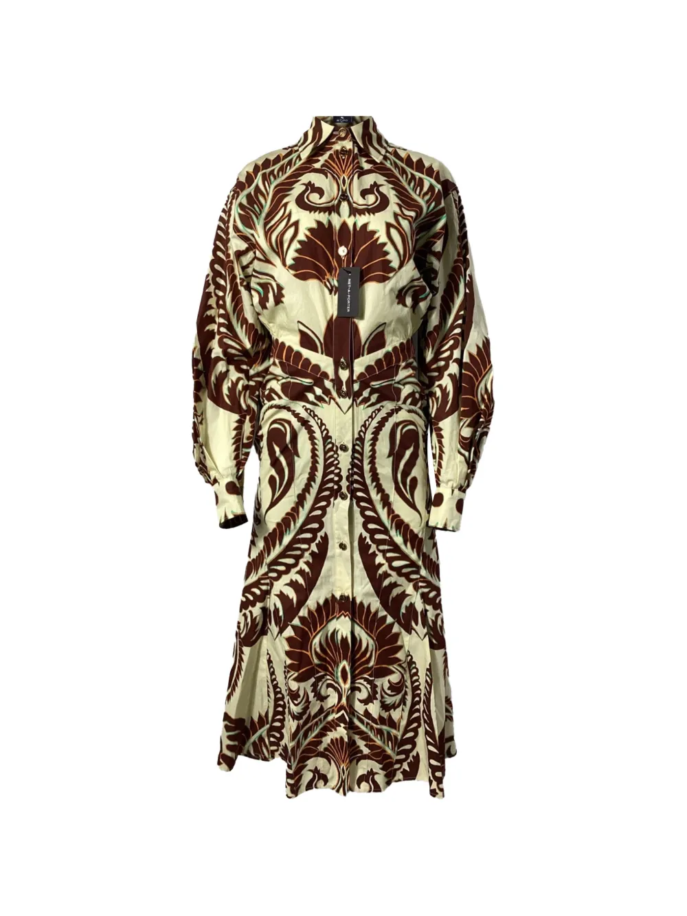 Etro Vintage graphic-print midi shirt dress - Toni neutri