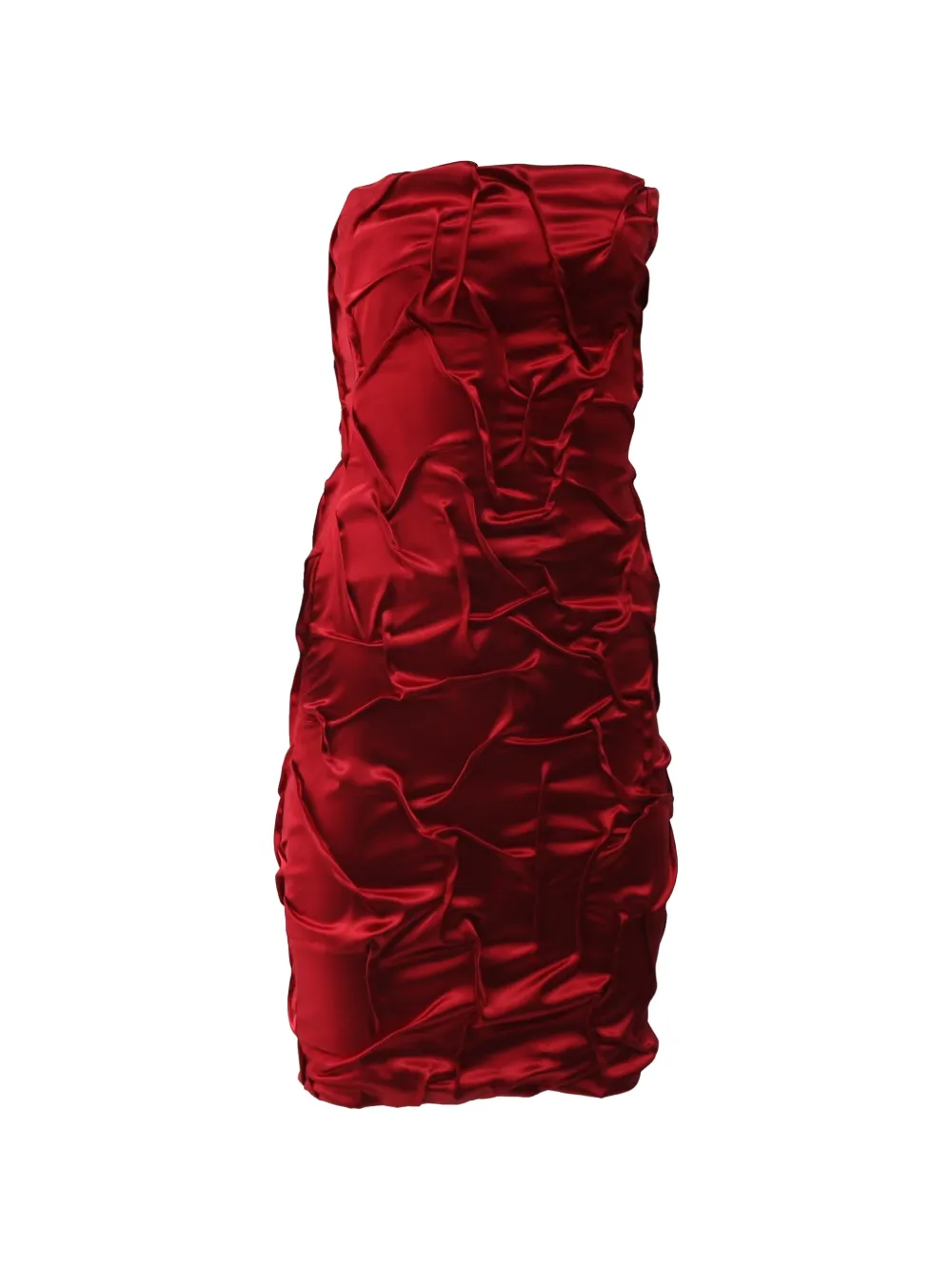 Dolce & Gabbana Pre-Owned crinkled-effect strapless mini dress - Rosso