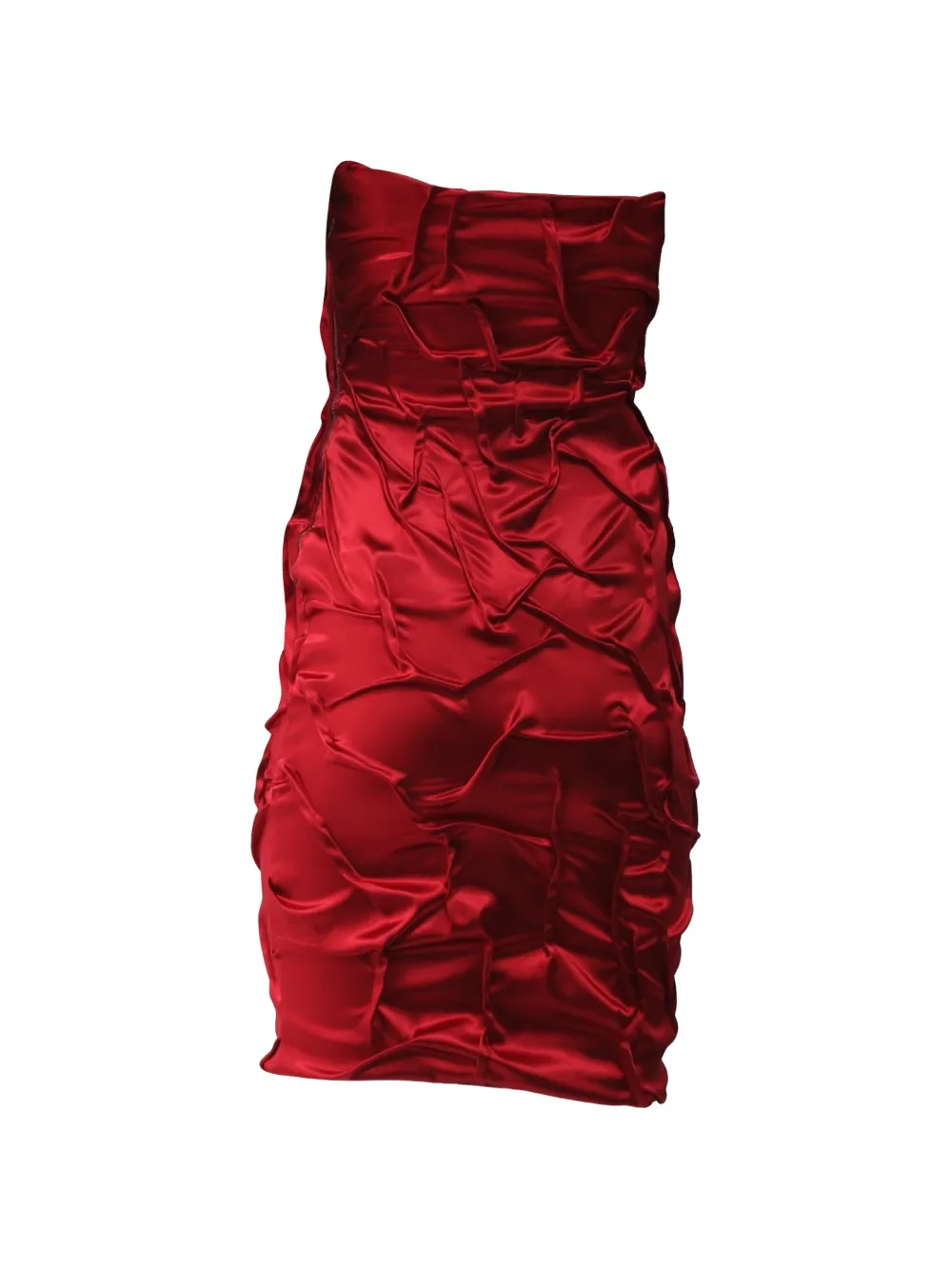 Dolce & Gabbana Pre-Owned crinkled-effect strapless mini dress - Rood