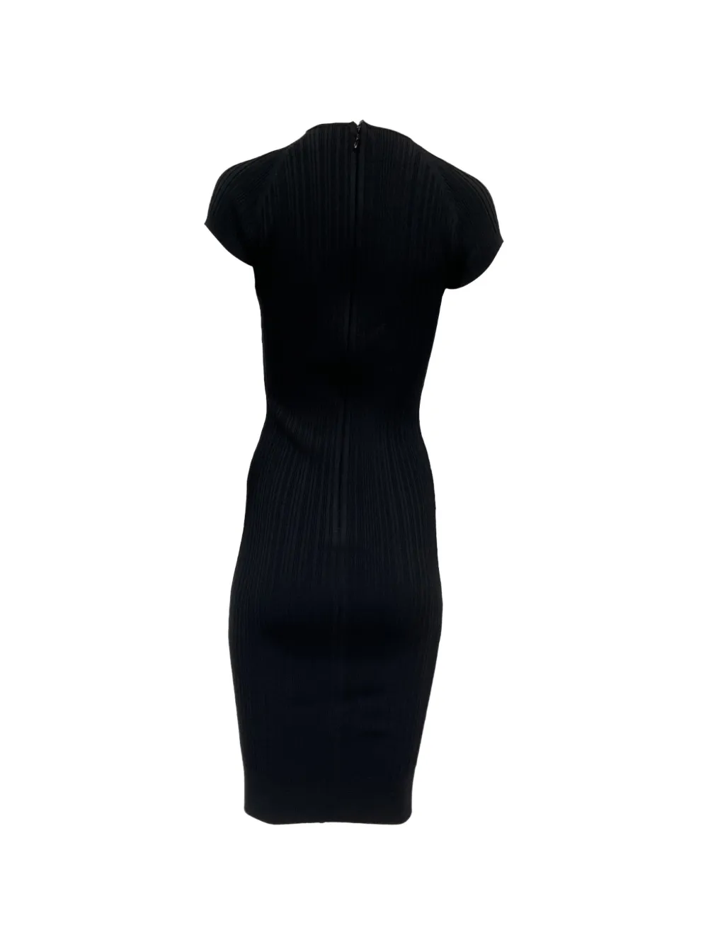 Herve Leger cutout twisted ribbed dress - Zwart