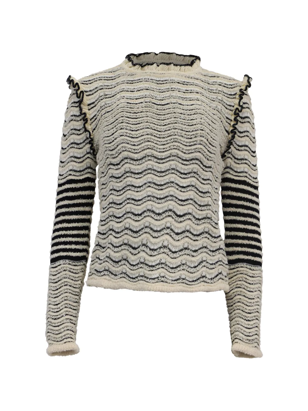 Ulla Johnson Stripes ruffled knitted sweater - Toni neutri
