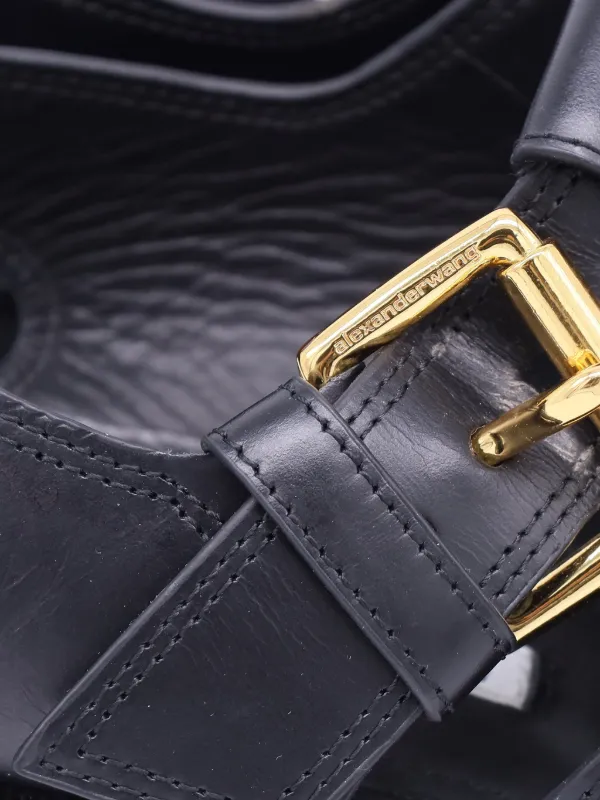 Pre-Owned Alexander Wang Carter Cage Leather Sandals | Black  display picture 1