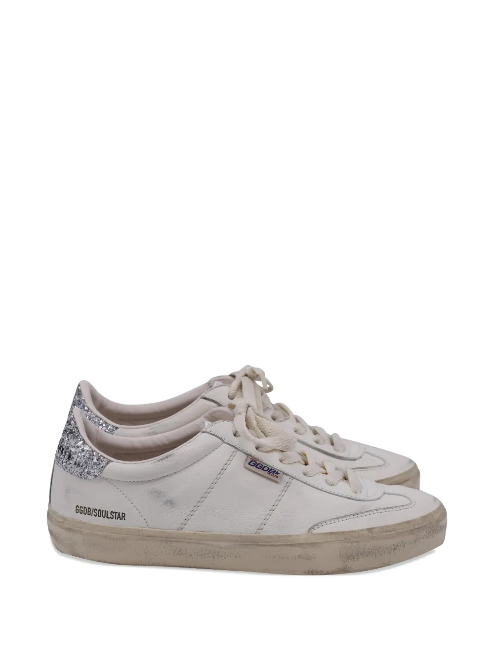 Pre-owned Golden Goose Soul-star Glitter Low-top Sneakers In Neutral