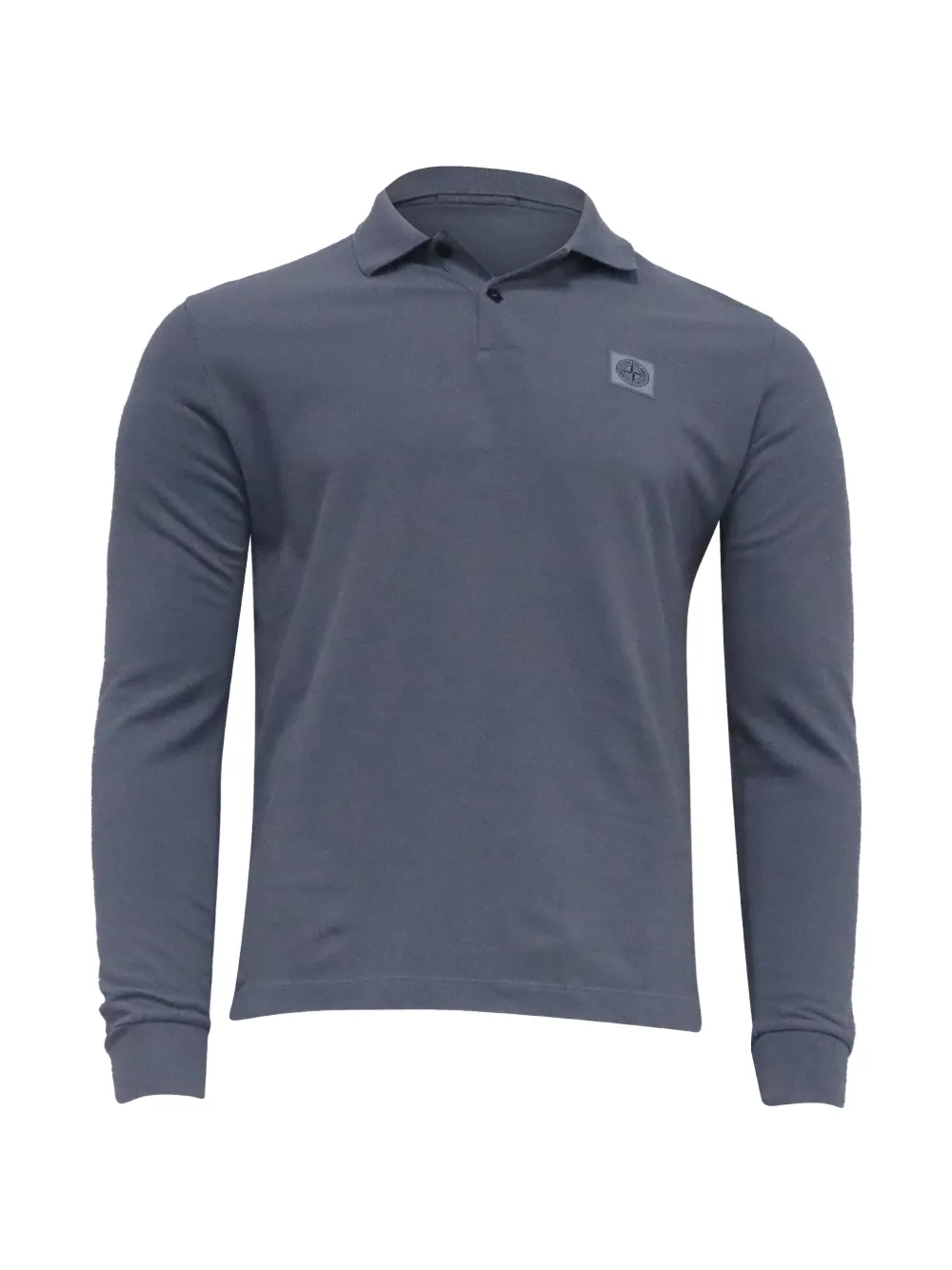 Stone Island long-sleeve button polo shirt - Blau