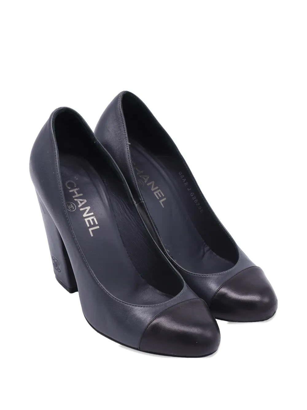CHANEL Pre-Owned cap toe block-heel pumps - Grijs