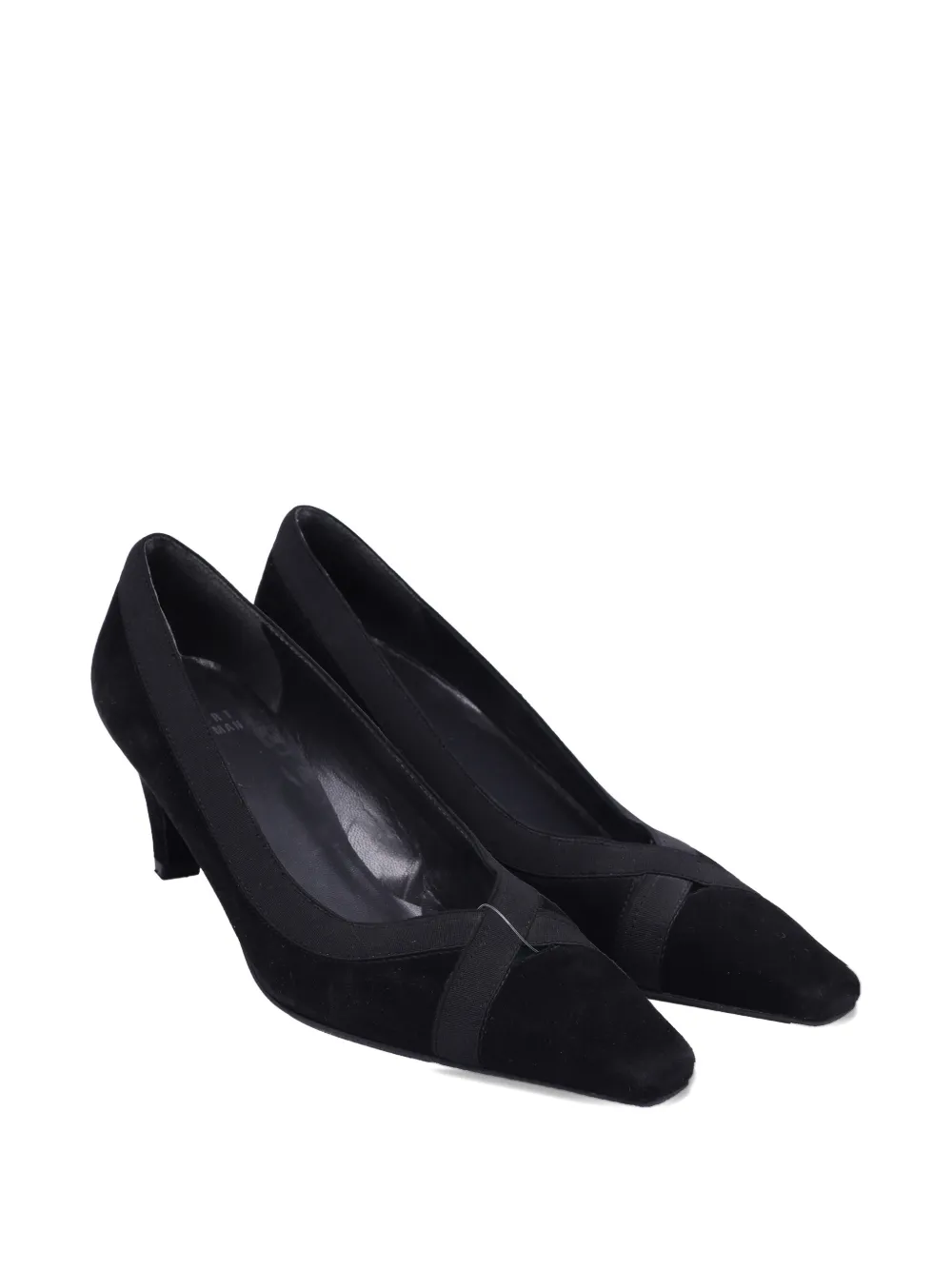 Stuart Weitzman point-toe suede heeled pumps - Zwart